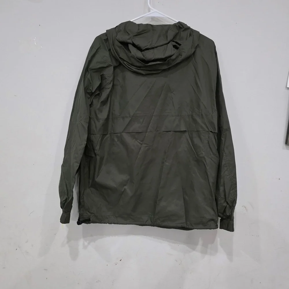 GAP Mens XS Anorak Jacket Olive Green Half Zip Hooded Windbreaker‎ Pullover